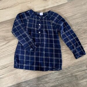 Carter’s windowpane tunic dress blue silver‎ girls size 4